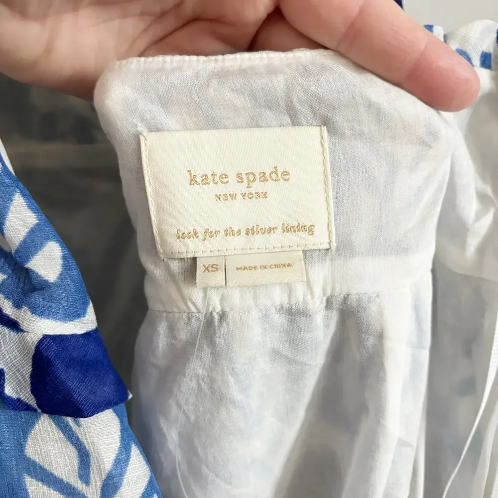Kate Spade Madlyn Maxi Dress XS Bue NWT